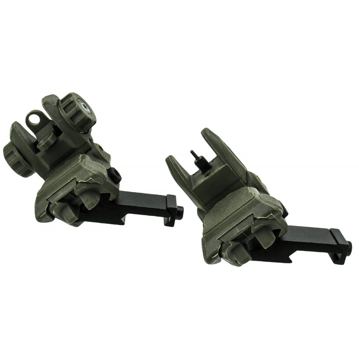Tacfire Rifle Sights Tacfire  Tacfire AR-15 45 Degree/Low Profile Pop Up Sights OD Geen Polymer