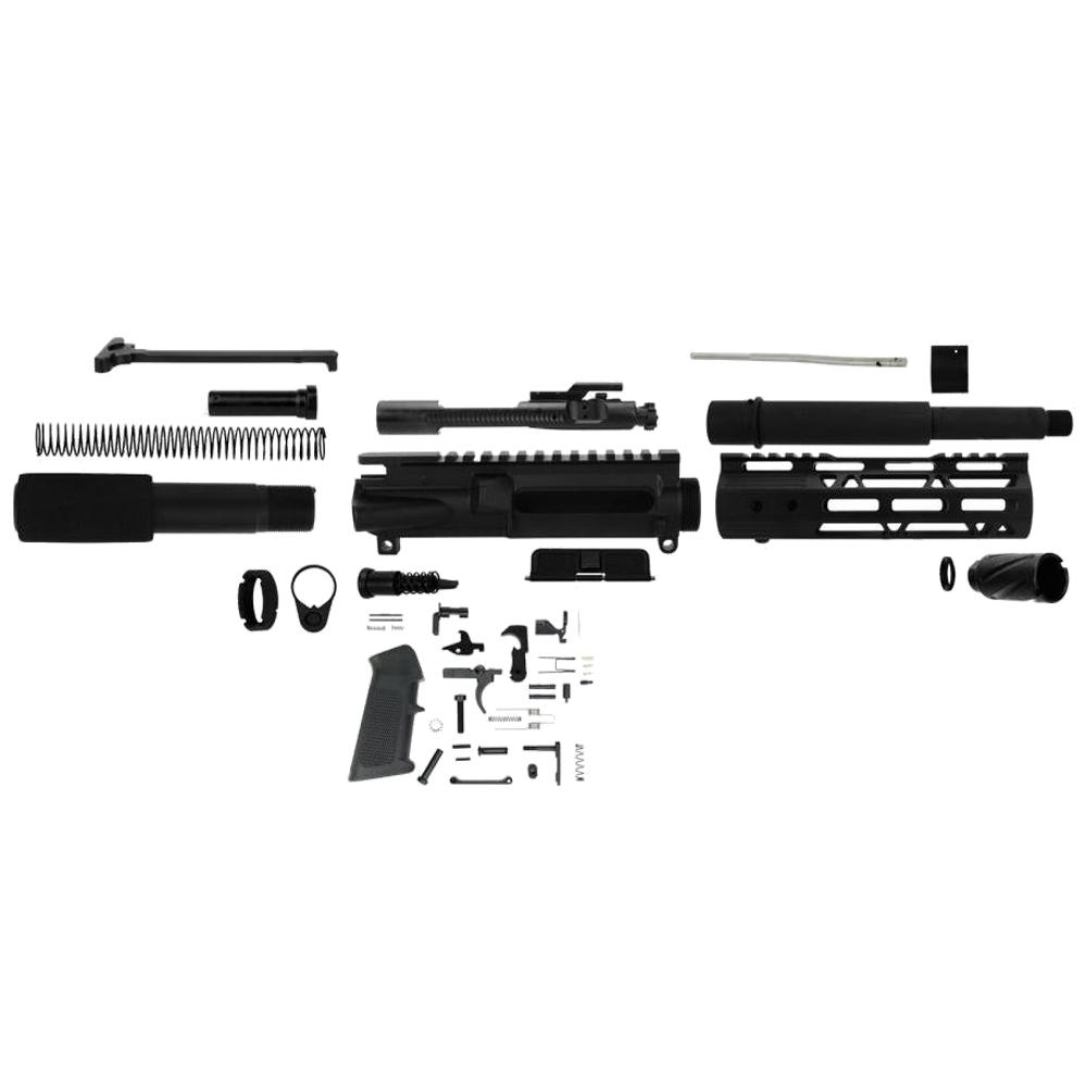 Tacfire Uppers Tacfire  TacFire 7.5" Unassembled AR 300 Blackout Pistol Build Kit with Lower Parts Kit