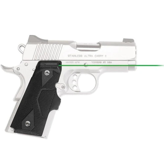 Crimson Trace Optics|Laser Sights Crimson Trace LG-404G Front Activation Green Handgun Lasergrips for 1911 Compact Black