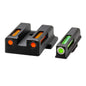 Hiviz Fiber Optic Sights Hiviz HIVIZ LiteWave H3 sight Orange/Green LitePipe/White front ring fits S&W M&P EZ380