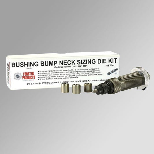 Forster Products Die Parts Shell Holders &amp; Accessories Forster Products Bushing Bump Kit 308 Win-Neck Sizing Die & 3 Neck Bushings .336 .334 .332