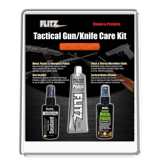 Flitz Gun Oils &amp; Gun Cleaning Solvents Flitz Flitz Tactical Gun & Knife Care Kit Clamshell