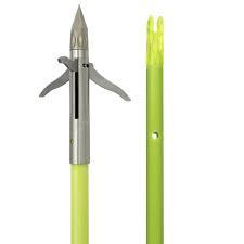 Feradyne Outdoors Bowfishing Accessories Feradyne Outdoors Muzzy Iron 3-Blade Fish Point w Chartreuse Arrow