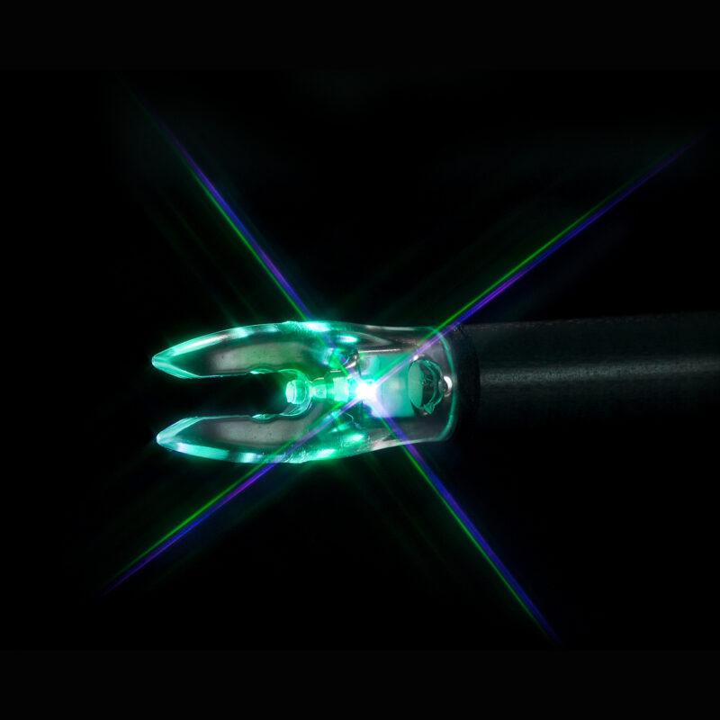 Feradyne Outdoors Arrow Components Feradyne Outdoors Nockturnal FIT Universal Size Lighted Nock - Blue/Green Strobing 3/pk