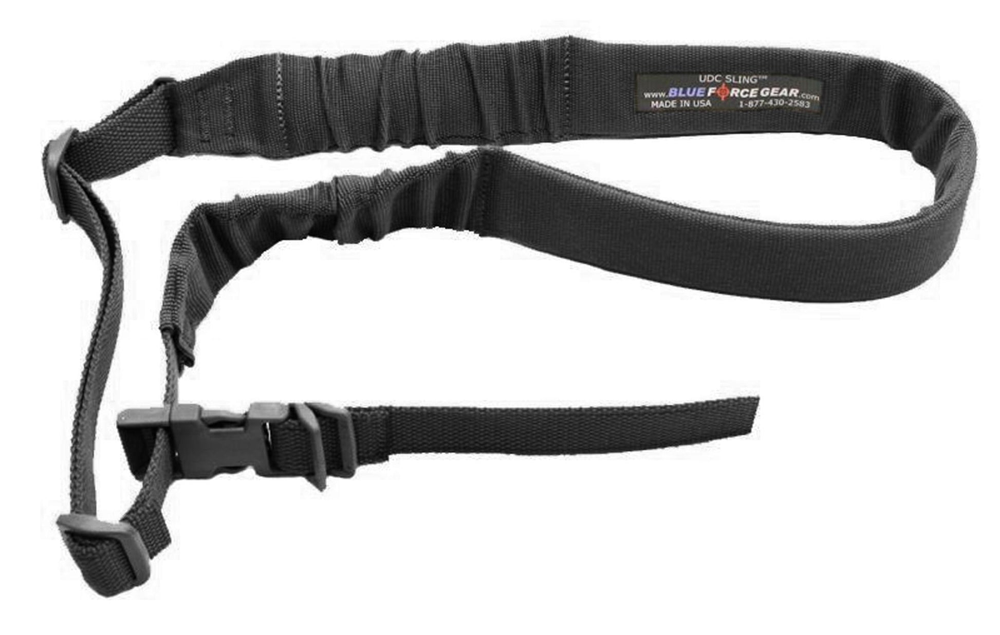 Blue Force Gear Slings Blue Force Gear 1-Point Padded Bungee Sling with Push Button Adapter Black