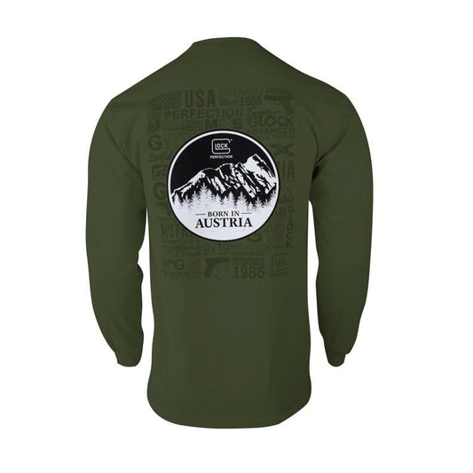 Glock Short Sleeve Shirts|Clothing &amp; Footwear Glock Born in Austria Long Sleeve Shirt Military Green S