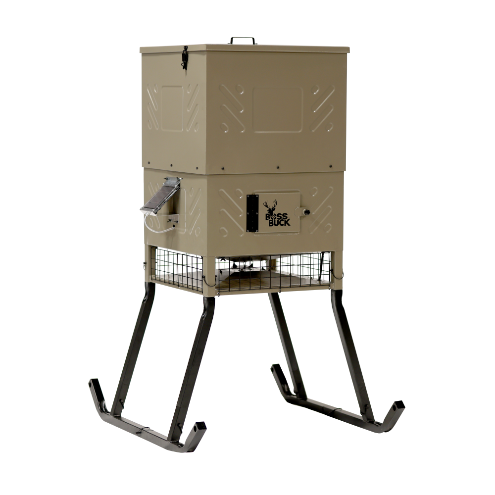 Gsm Feeders Gsm Boss Buck Fill Sled Feeder with Diverter Plate and Solar Panel 600lb