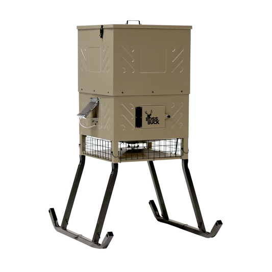 Gsm Feeders Gsm Boss Buck Fill Sled Feeder with Diverter Plate and Solar Panel 600lb