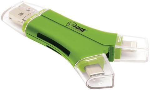 Gsm Trail Camera Accessories Gsm HME 4-in-1 SD Card Reader for IOS & Android USB-OTG Device