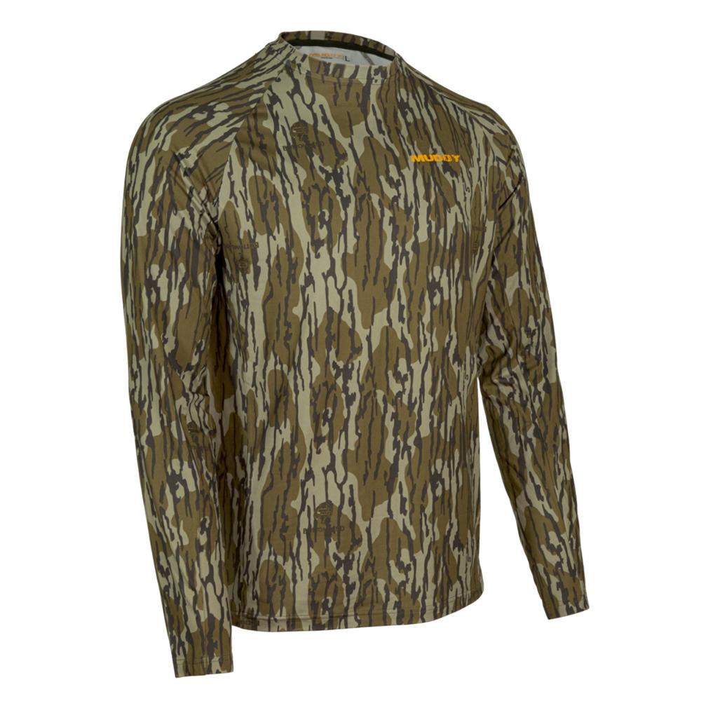 Gsm Long Sleeve Shirts Gsm Muddy Base Layer Crew Long Sleeve Shirt Mossy Oak Bottomland M
