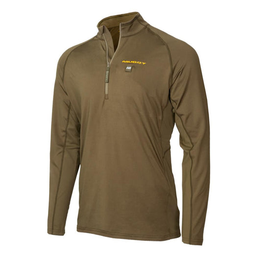 Gsm Jackets Coats &amp; Parkas Gsm Muddy Nucleus Heated Quarter Zip Long Sleeve Shirt Brown Clay 3XL