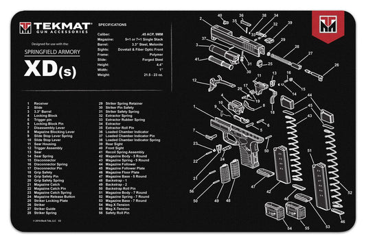 Gsm Gun Cleaning Mats Gsm TekMat 11x17 Gun Cleaning Mat- Springfield Armory XD-S