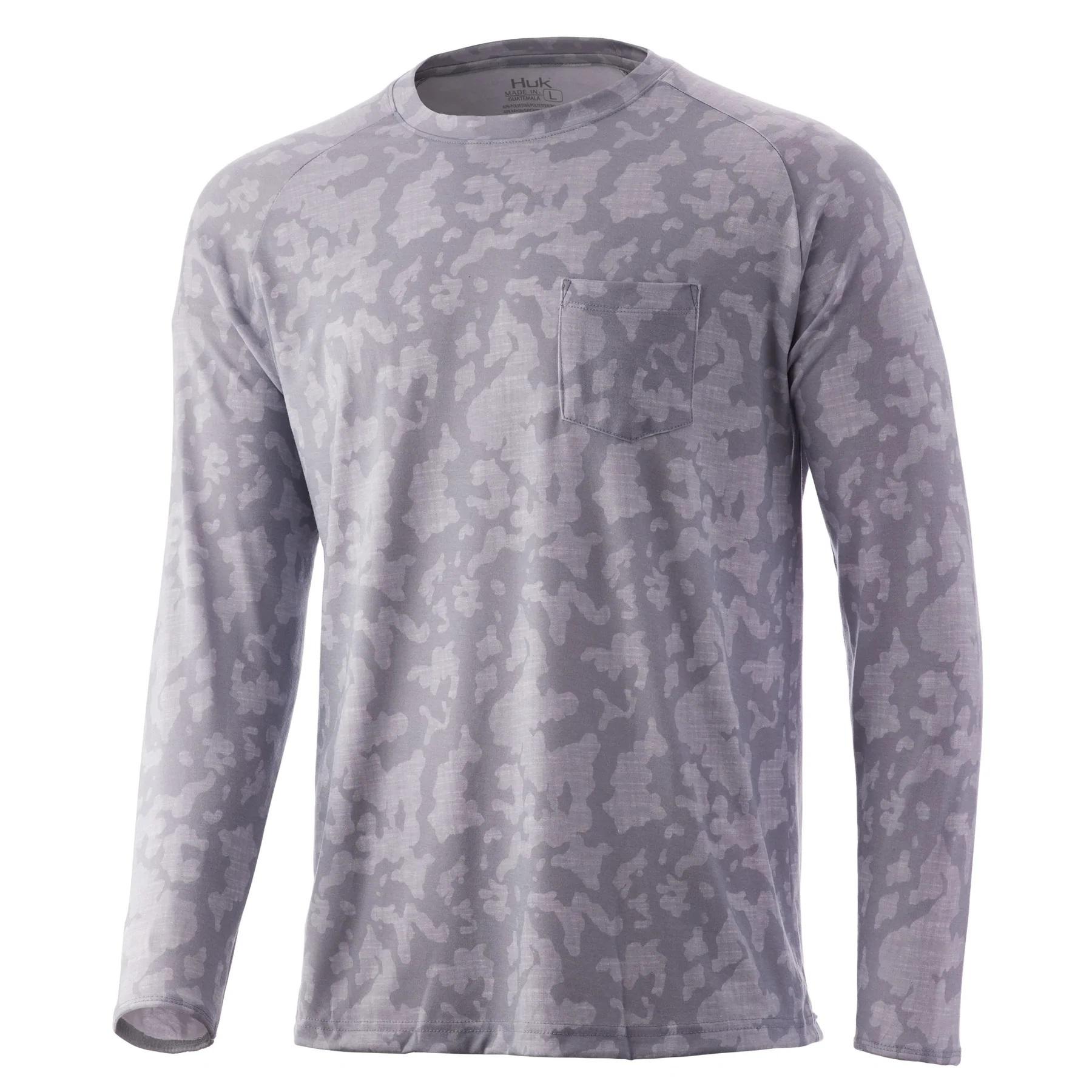 HUK Long Sleeve Shirts|Clothing &amp; Footwear HUK Huk Waypoint Running Lakes Long Sleeve Shirt Overcast Grey S