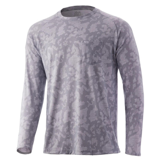 HUK Long Sleeve Shirts|Clothing &amp; Footwear HUK Huk Waypoint Running Lakes Long Sleeve Shirt Overcast Grey S