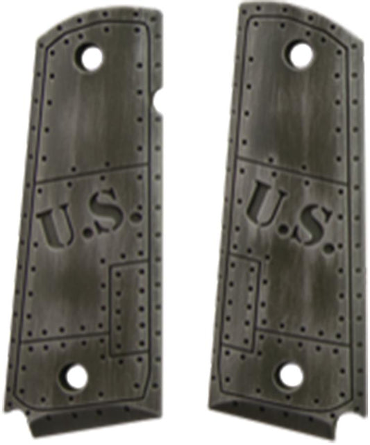 Hogue Grips Hogue  Hogue Govt. Model Aluminum - 1911 U.S. Green Distressed Grip
