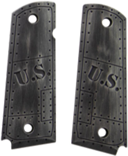 Hogue Knives &amp; Edged Tools Hogue  Hogue Govt. Model Aluminum - 1911 U.S. Green Distressed Grip