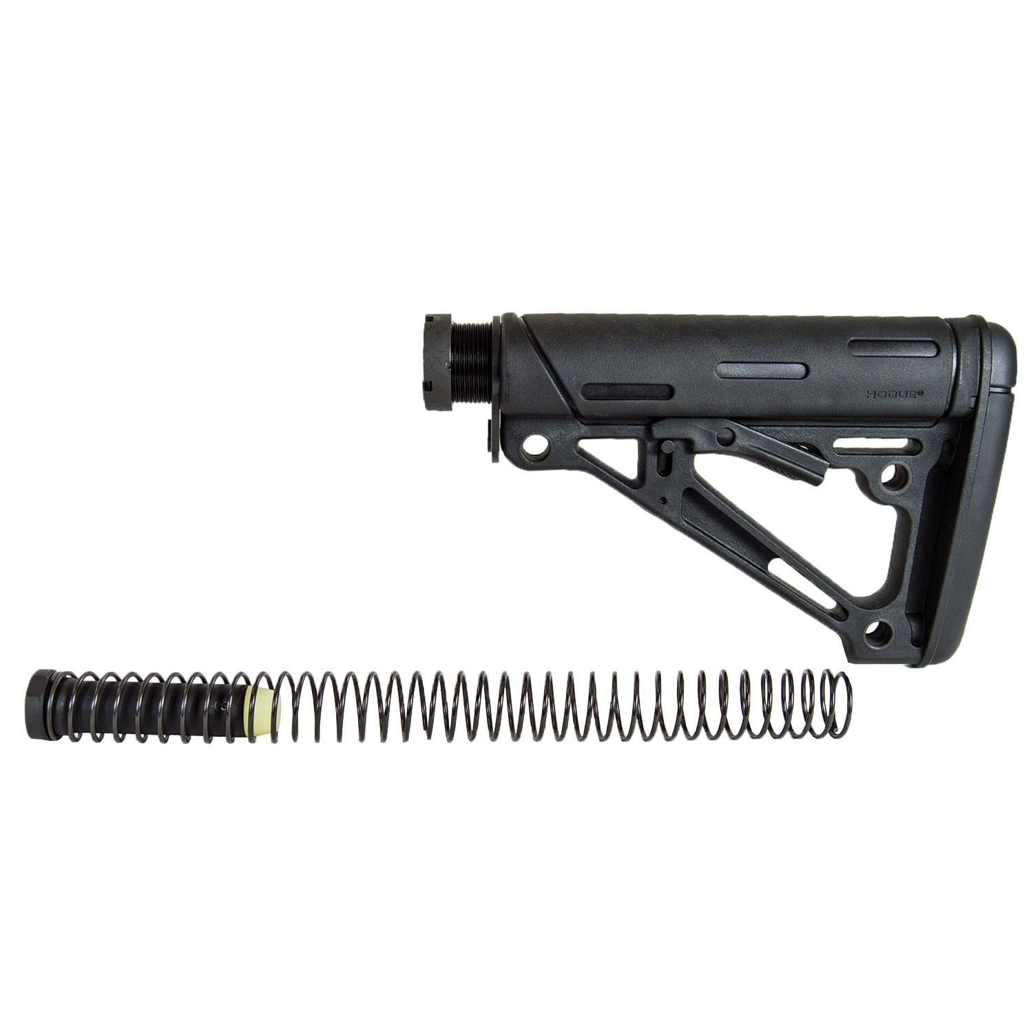 Hogue Chassis &amp; Stocks Hogue  Hogue AR-15/M-16 OM Collapsible Buttstock Assembly with Buffer Tube and Hardware-Black Rubber