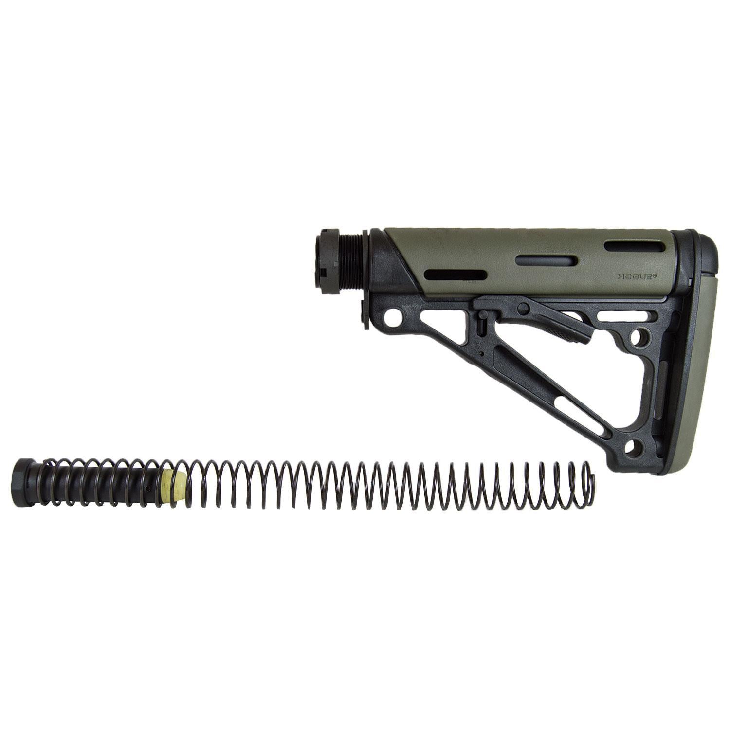 Hogue Chassis &amp; Stocks Hogue  Hogue AR-15/M-16 OM Collapsible Buttstock Assembly with Buffer Tube and Hardware-OD Green Rubber