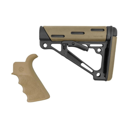 Hogue Grips Hogue  Hogue AR-15/M-16 2-Piece Kit Flat Dark Earth Grip and Collapsible Buttstock - Fits Commercial Buffer Tube