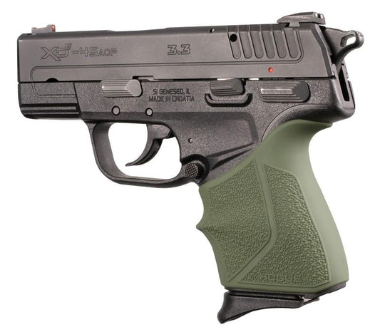 Hogue Gun Parts|Grips Hogue  Hogue Springfield Armory XD-E 9mm/.45ACP: HandALL Beavertail Grip Sleeve - OD Green