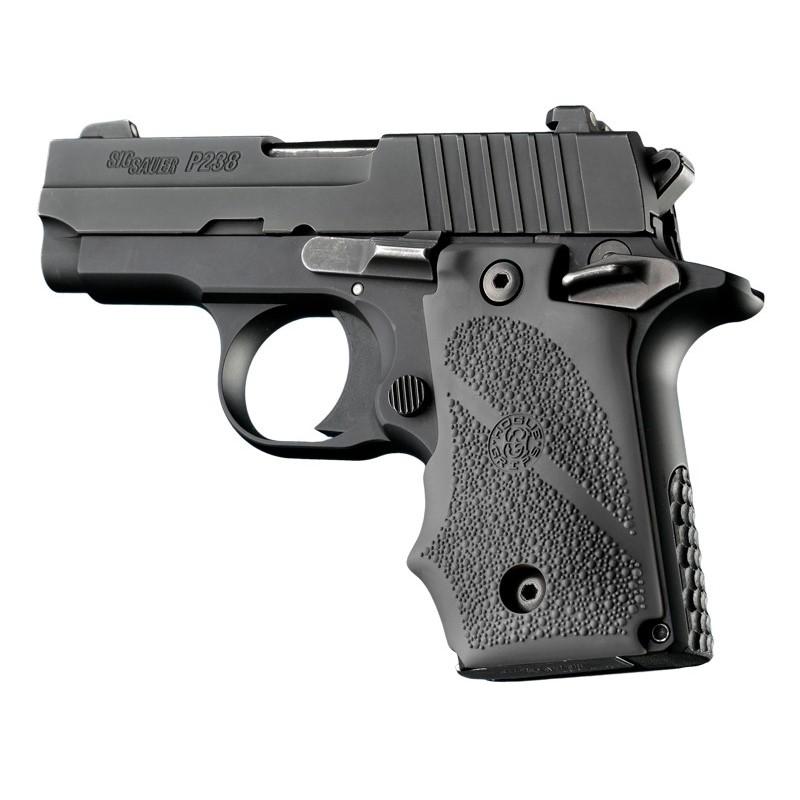 Hogue Grips Hogue  Hogue Overmolded Rubber Grip Handgun Grips for Sig Sauer P238 Slate Grey with Finger Grooves
