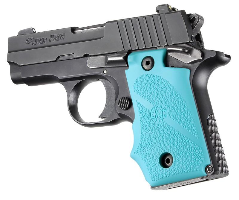 Hogue Grips Hogue  Hogue Rubber Grip with Finger Grooves for SIG Sauer P238 - Aqua