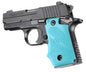 Hogue Grips Hogue  Hogue Rubber Grip with Finger Grooves for SIG Sauer P238 - Aqua
