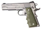 Hogue Grips Hogue  Hogue 1911 Govt. Model Grip with Finger Grooves - OD Green Rubber