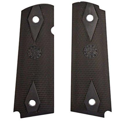 Hogue Grips Hogue  Hogue Colt Government Grips .45 1911 Rubber Grips Panels Checkered with Diamonds  - Black