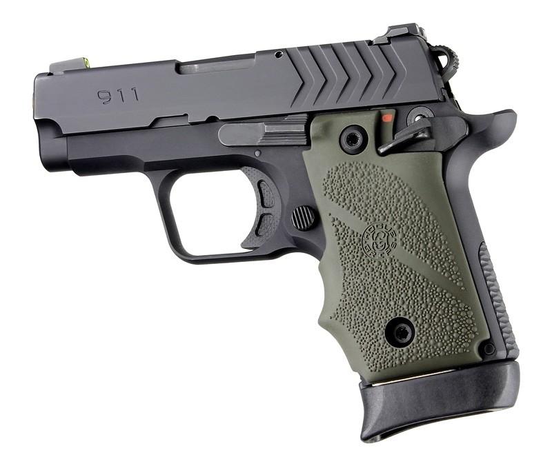 Hogue Gun Parts|Grips Hogue  Hogue Ambi Safety Rubber Grip for Springfield Armory 911- OD Green