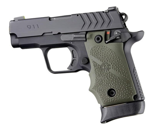 Hogue Gun Parts|Grips Hogue  Hogue Ambi Safety Rubber Grip for Springfield Armory 911- OD Green