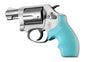 Hogue Grips Hogue  Hogue Rubber Bantam Style Grip for S&W J Frame Round Butt - Aqua