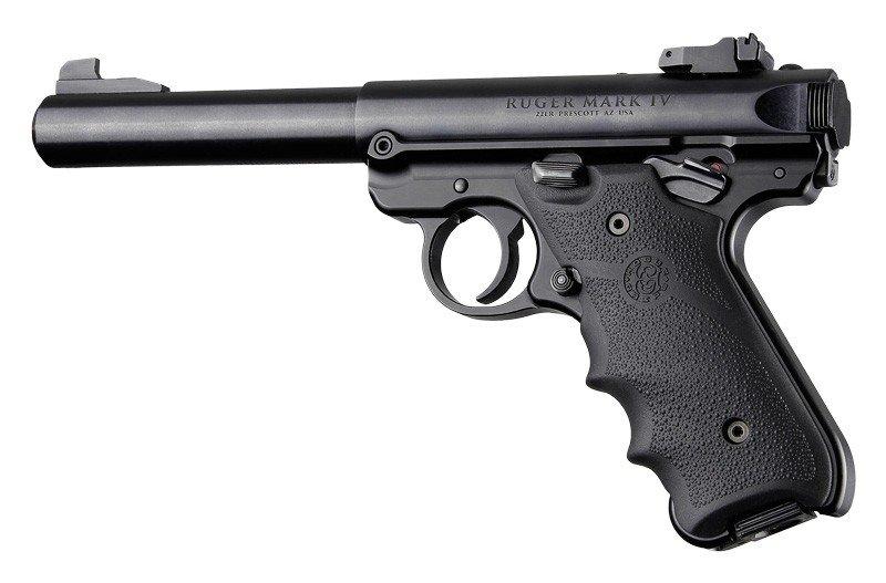 Hogue Grips Hogue  Ruger MKIV Rubber Grip with Finger Grooves Black