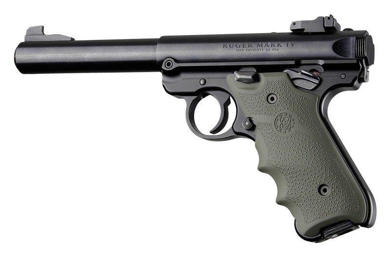 Hogue Grips Hogue  Ruger MKIV Rubber Grip with Finger Grooves OD Green