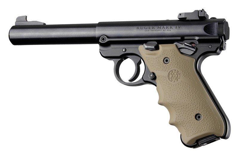 Hogue Grips Hogue  Ruger MKIV Rubber Grip with Finger Grooves Flat Dark Earth