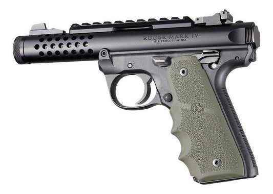 Hogue Grips Hogue  Ruger 22/45 MKIV Rubber Grip with Finger Grooves OD Green