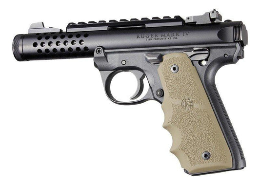 Hogue Grips Hogue  Ruger 22/45 MKIV Rubber Grip with Finger Grooves Flat Dark Earth