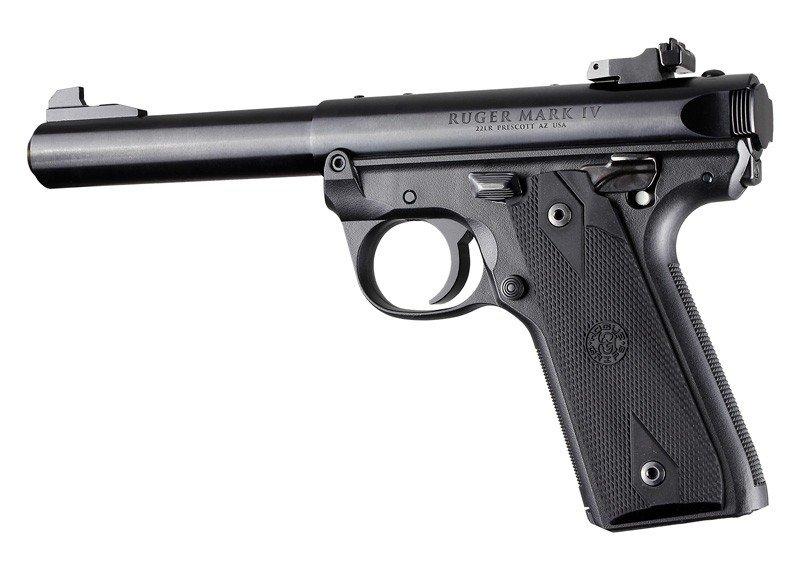 Hogue Grips Hogue  Ruger 22/45 MKIV Rubber Grip Panels Checkered With Diamonds Black