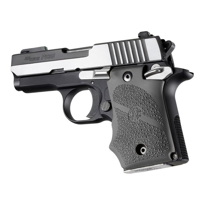 Hogue Gun Parts|Grips Hogue  Hogue Rubber Handgun Grips with Finger Grooves Slate Grey for Sig Sauer P938