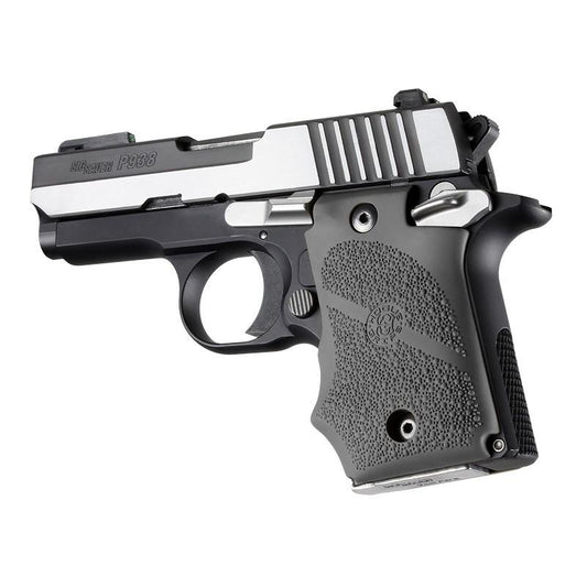 Hogue Gun Parts|Grips Hogue  Hogue Rubber Handgun Grips with Finger Grooves Slate Grey for Sig Sauer P938