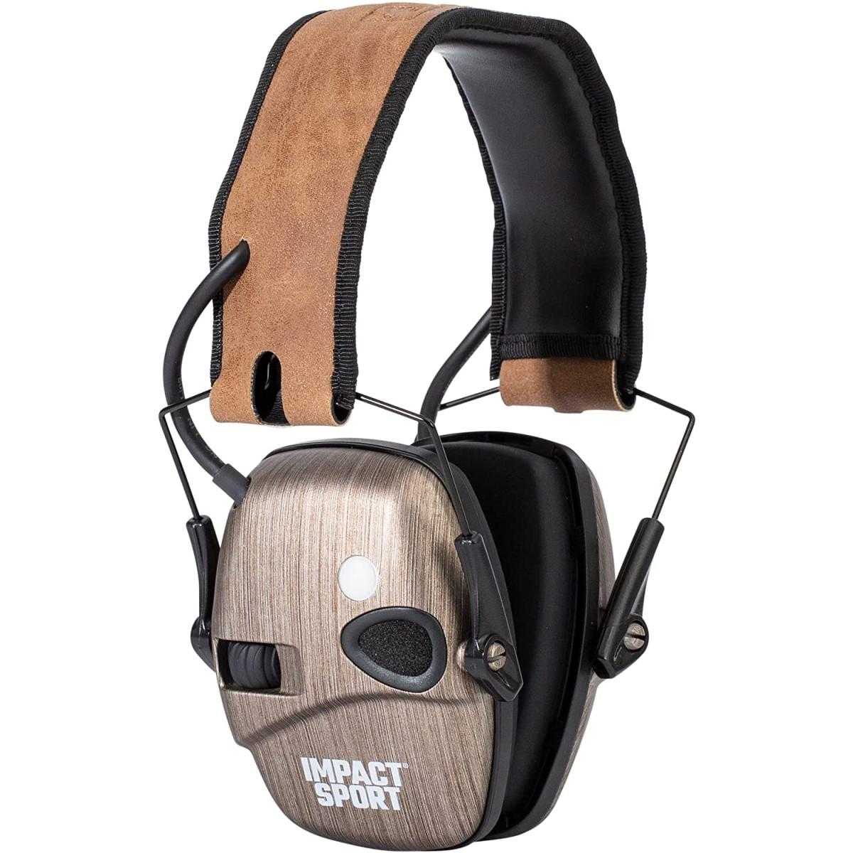 Honeywell Safety Products USA Shooting|Ear Muffs Honeywell Safety Products USA Howard Leight Impact Sport Bluetooth Earmuff Brushed Bronze Brown Band 21dB