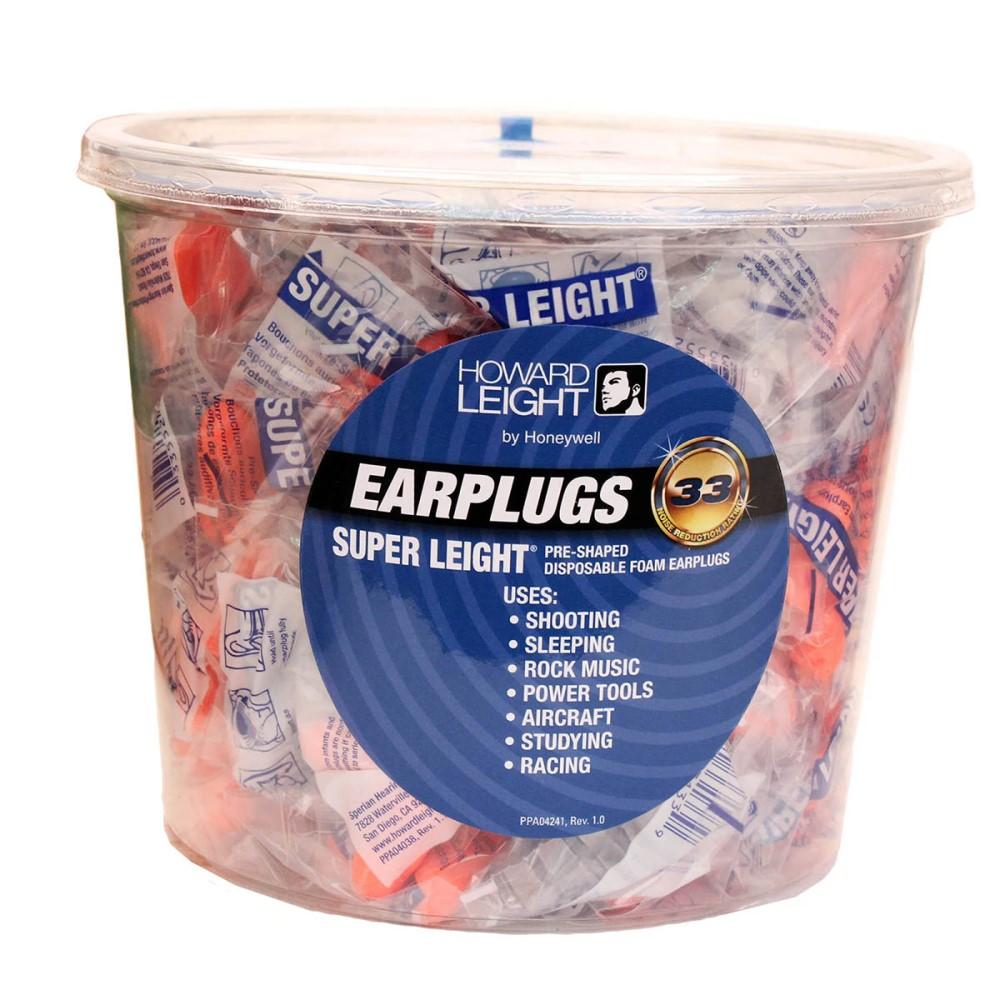 Honeywell Safety Products USA Ear Plugs Honeywell Safety Products USA Howard Leight Super Leight Ear Plugs Pre-Shaped Foam Coral Ear Plugs 33dB 100/pr Uncorded Tub