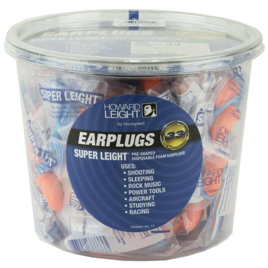 Honeywell Safety Products USA Ear Plugs Honeywell Safety Products USA Howard Leight Super Leight Ear Plugs Pre-Shaped Foam Coral Ear Plugs 33dB 50/pr Corded Tub