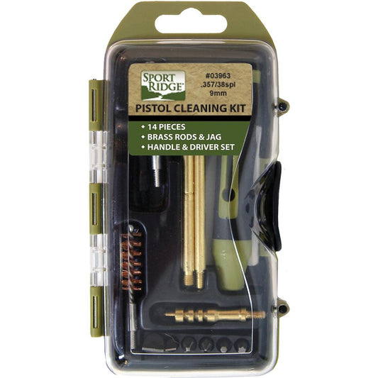 Military Products Gun Cleaning Kits Military Products TacShield Sport Ridge 14pc Pistol Cleaning Kit 38/357/9mm Luger Coyote