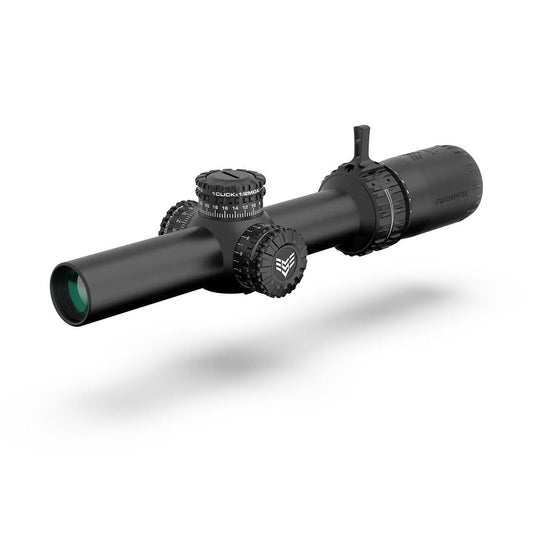 10 Ring Centerfire Scopes 10 Ring Swampfox Arrowhead Series LPVO Rifle Scope 1-6x24 30mm SFP IR Guerrilla Dot Red MIL Illum