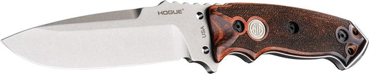 Hogue Knife Knives &amp; Edged Tools|Knives Hogue Knife Hogue SIG EX-F01 Stainless Elite Fixed Blade: 5.5" Drop Point Blade - Tumbled Finish Reinforced Rosewood Scales