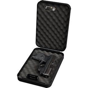Bulldog Cases Gun Safes &amp; Cabinets Bulldog Cases Bulldog Personal Safe With Steel Combo Lock & Security Cable Blk Exterior 9.5X6.5X2