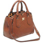Bulldog Cases Purses Bulldog Cases Bulldog Satchel Style Conceal Carry Purse With Holster - Chestnut With  Leopard Trim
