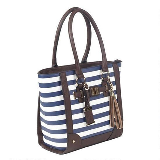 Bulldog Cases Purses Bulldog Cases Bulldog Tote Style Purse With Holster - Navy Stripe