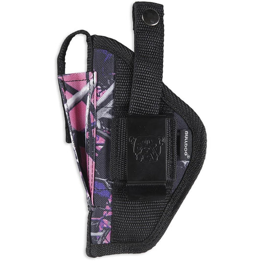 Bulldog Cases Gun Holsters Bulldog Cases Bulldog Extreme Handgun Holster with Belt Loop and Clip for Small Frame Revolvers with 2-2.5" Barrels Muddy Girl Pink Camo Ambi